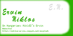 ervin miklos business card